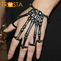 Drop Shipping Unique Fashion Style Halloween Hand 3 Colour Skull Skeleton Elastic Bracelet Bangle Men Women Costume Play Party