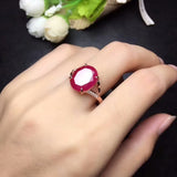 [MeiBaPJ Natural New Burning Ruby Gemstone Fashion Ring for Women Real 925 Sterling Silver Fine Jewelry