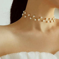 17KM Fashion Long Pearl Necklace For Women Boho Multilayered Pearl Pendant Necklace 2021 Trend Choker Sweater Chain Jewelry