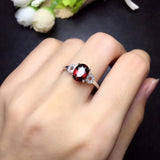 Simple and exquisite, natural garnet ring, 925 silver, women's exclusive gem, look for natural gem shop