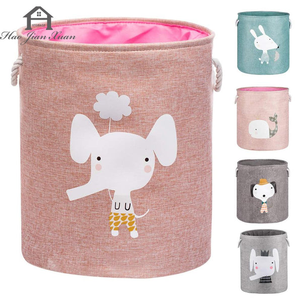 Large Folding Laundry Basket With Lid Toy Storage Baskets Bin For Kids Dog Toys Clothes Organizer Cute Animal Laundry bucket