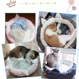 Pet Dog Cat Bed Cute Cat Ears Nest Soft Warm Washable Round Cat Cushion Home Dog Cat Mat Cat Beds House Pet Supplies Products