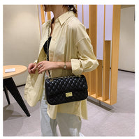 Women's Shoulder Bag Pu Leather Lingge Pattern Women's Straddle Small Bag Brand Designer Simplicity Girl's Purse Handbag Sac