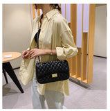 Women's Shoulder Bag Pu Leather Lingge Pattern Women's Straddle Small Bag Brand Designer Simplicity Girl's Purse Handbag Sac