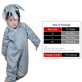 Kids Cartoon Animals Elephant Costumes Boy Girl Halloween Cosplay Costume Anime Disfraces Dress Up Role Play Jumpsuit Clothes