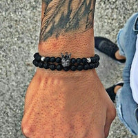 2020 New Fashion Men Bracelet Sets Trendy Handmade Classic Strand Stone Beaded Bracelet For Men Jewelry Gift Pulsera Hombre