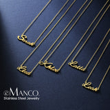 eManco Customized Personalized Letter Custom Name Necklace for women Gold Stainless Steel Chain Choker Necklace Jewelry Gift