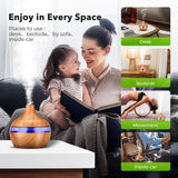 saengQ Electric Humidifier Essential Aroma Oil Diffuser Ultrasonic Wood Grain Air Humidifier USB Mini Mist Maker LED Light For