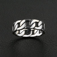 V.YA 100% 925 Sterling Silver Ring Punk Ring Cycle Chain Finger Rings for Men Fine Jewelry Big Size Couple Ring Men Jewelry