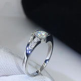 YANHUI With Certificate Women 100% Original 925 Solid Silver Ring Staggered Connection 5mm 0.75ct CZ Zirconia Wedding Rings R036