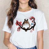 Totoro t shirt Miyazaki Hayao cartoon female clothes femme Anime Spirit Away tshirt Studio Ghibli t-shirt Anime women Japanese