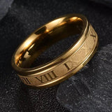 2020 Vintage Roman Numerals Men Rings Temperament Fashion 6mm Width Stainless Steel Rings For Men Jewelry Gift