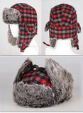 Winter Hats For Mens Bomber Hat Fur Red Warm Earflap Cap