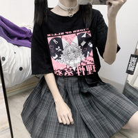 Anime print loose short sleeves