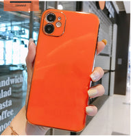 Luxury Gold Plated Electroplated Case For iPhone 11 Pro Max 8 Plus 7 XR XS X Silicone Lens Protection 12 Pro Max SE 2020 Cover