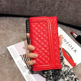 Aoweziic Luxury folding mirror card wallet leather case For iphone11 12 Pro X XS MAX XR Case 8 7plus cover crossbody chain bag