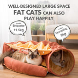 Fashion Foldable Cat Tunnel Toy Cat Channel Cat Nest Playable Sleepable Autumn and Winter Cat Bed to Keep Warm and Comfortable