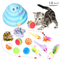 Cat Toys Set Funny Cat Stick Bell Ball Feather Toy Creative Assorted Cat Interactive Cat Play Toy for Kittens