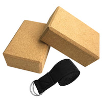 3PCS Yoga Block Cork Sport Home Gym Exercise Wood Yoga Brick Soft High Density Block for Indoor Sport  Exercise Workout Fitness