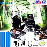 EZK20 Dropshipping Headlamp Flashlight Rechargeable 3 T6 R5 LED Hard Hat Headlight Battery Car Wall Charger for Camping