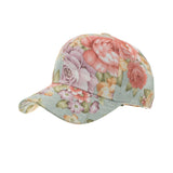 Women floral baseball cap adjustable fashion flower hats summer thin breathable hat