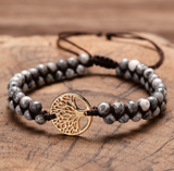 Tree Charm Bracelets African Japser String Braided Bracelets Yoga Friendship Lover Bracelet