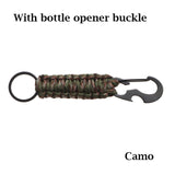 Outdoor Keychain Ring Camping Carabiner Military Paracord Cord Rope Camping Survival Kit Emergency Knot Bottle Opener Tools