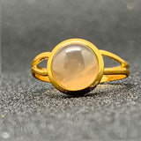 Momiji Natural Stone Open Ring for Women Handmade Bohemian Jewelry Gift Crystal Moonstone Tigereye Wedding Party Ring Adjustable