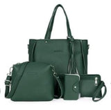 PU Leather Women's Shoulderbag +Casual Tote + Lady Handbag +Card Coin Bags Purse Messenger Satchel 4pcs/set