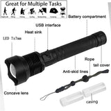 High-power 7 X 7MM LED 30W 5V Micro USB Telescopic Zoom Rechargeable Flashlight Suitable For Camping, Climbing, Night Riding, Caving Waterproof Rating IPX4