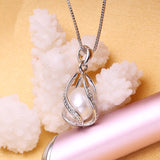 FENASY 925 Sterling Silver Set Natural Freshwater Pearl Jewerly Sets For Women Accessories Cage Jewellery Earrings Necklace Set