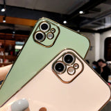 Electroplated love heart Phone Case For iPhone 12Pro 12 11 Pro Max XR XS X XS Max 7 8 Plus Shockproof Protective Back Cover capa