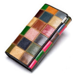 WESTAL Women's Wallet Genuine Leather Patchwork Wallet for Women Clutch Bags for Cellphone Women's Purses Coin Wallets Long 4202