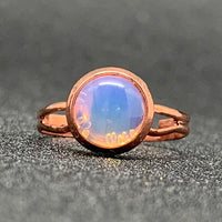 Momiji Natural Stone Open Ring for Women Handmade Bohemian Jewelry Gift Crystal Moonstone Tigereye Wedding Party Ring Adjustable