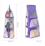 3 Layers Folding Shelf Bag 6 Pocket Foldable Hanging Bag Purse Handbag Organizer Door Sundry Pocket Hanger Storage Closet Hanger