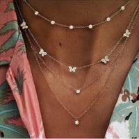 New Fashion Gold Crystal Stars Pendant Necklaces For Women Necklace 2020 Multilevel Female Boho Vintage Jewelry Wedding Gift