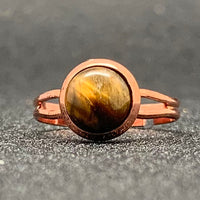 Momiji Natural Stone Open Ring for Women Handmade Bohemian Jewelry Gift Crystal Moonstone Tigereye Wedding Party Ring Adjustable