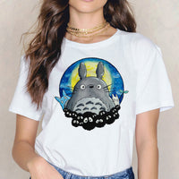 Totoro t shirt Miyazaki Hayao cartoon female clothes femme Anime Spirit Away tshirt Studio Ghibli t-shirt Anime women Japanese