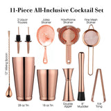 Cocktail Shaker Bar Set: 2 Weighted Boston Shakers,Cocktail Strainer Set,Jigger,Muddler and Spoon, Ice Tong and 2 Bottle Pourer