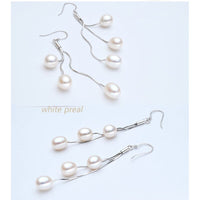 LONG pearl earrings drop,fresh water real natural pearl earring jewelry pendientes plate brincos white daughter birthday gift