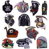 Grim Reaper Brooch Death Badge Gothic Horror Holiday Accessories