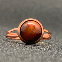 Momiji Natural Stone Open Ring for Women Handmade Bohemian Jewelry Gift Crystal Moonstone Tigereye Wedding Party Ring Adjustable