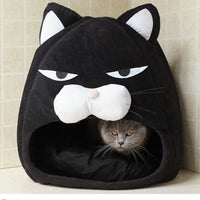 Cartoon Cat bed Fleece Lovely Pet House for Puppy Cat Warm Soft Cat cave tent waterproof Bottom Sleep bag Cat Supplies