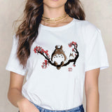 Totoro t shirt Miyazaki Hayao cartoon female clothes femme Anime Spirit Away tshirt Studio Ghibli t-shirt Anime women Japanese