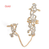 Punk Cool Hip Pop Rings Multi-layer Adjustable Chain Four Open Finger Rings  Alloy Women Rotate Rings for Women Party Gift