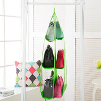 6 Pocket Hanging Handbag Organizer for Wardrobe Closet Transparent Storage Bag Door Wall Clear Sundry Shoe Bag with Hanger Pouch