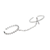 Punk Cool Hip Pop Rings Multi-layer Adjustable Chain Four Open Finger Rings  Alloy Women Rotate Rings for Women Party Gift