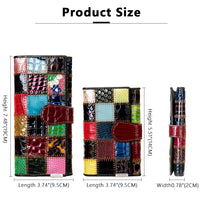 WESTAL Women's Wallet Genuine Leather Patchwork Wallet for Women Clutch Bags for Cellphone Women's Purses Coin Wallets Long 4202