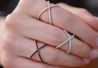 Sterling Silver 925 Criss Cross X Cross Rings, Cross Rings, thin CZ rings,women wedding Micro Pave Ring