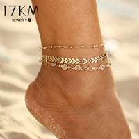 17KM Bohemian Colorful Eye Beads Anklets For Women Gold Color Summer Ocean Beach Ankle Bracelet Foot Leg Chain Jewelry 2021 NEW